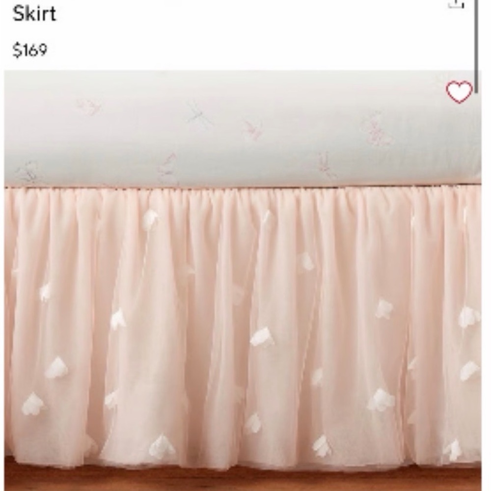 Pottery Barn Kids Blush Pink Tulle crib Skirt